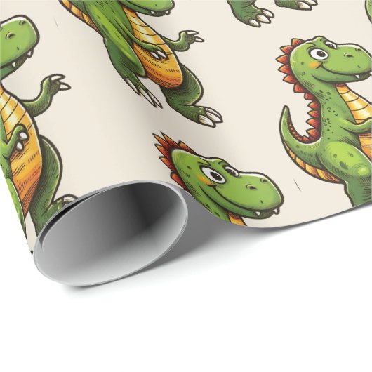 Dinosaur Birthday Geschenkpapier (Rolleneckpunkt)