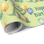 Dinosaur Birthday Geschenkpapier (Rolleneckpunkt)