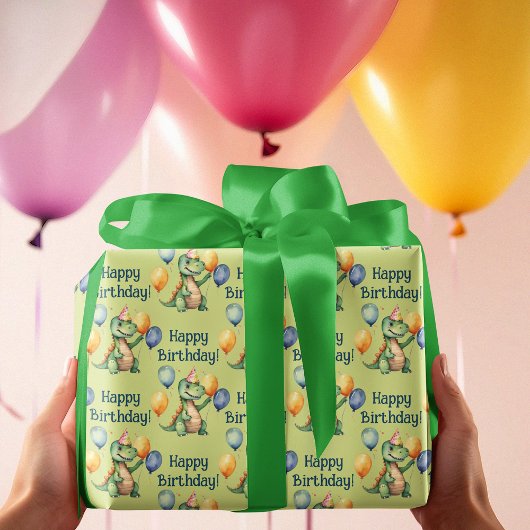 Dinosaur Birthday Geschenkpapier