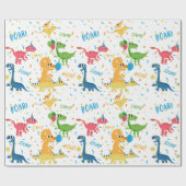 DINOSAUR BIRTHDAY GESCHENKPAPIER (Flach)