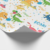 DINOSAUR BIRTHDAY GESCHENKPAPIER (Ecke)