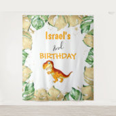 Dinosaur BIRTHDAY Gold Background Wandteppich (Vorderseite)