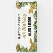 Dinosaur Birthday Gold Roarsome Banner (Vertikal)