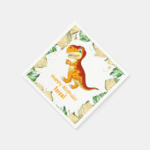 Dinosaur BIRTHDAY Gold Serviette (Ecke)