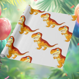 Dinosaur Birthday Gold Wrapping Paper Geschenkpapier