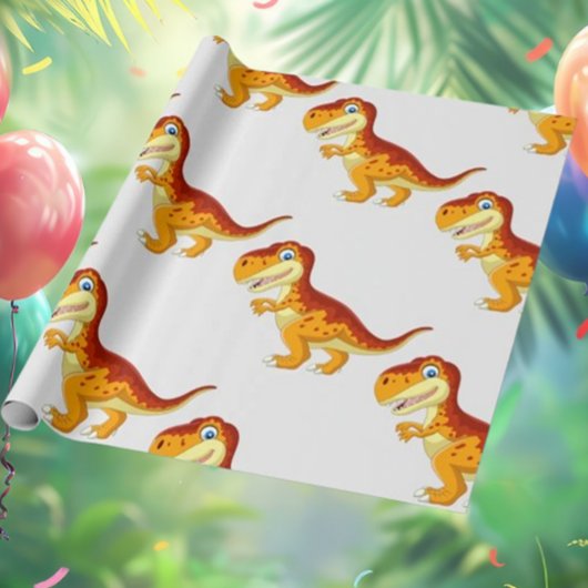 Dinosaur Birthday Gold Wrapping Paper Geschenkpapier