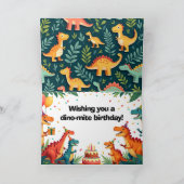 Dinosaur Birthday Greeting Card – Fun Dino Party D Karte (Innenseite)