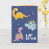 Dinosaur Birthday Grußkarte Karte (Gelbe Blume)