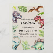 Dinosaur Birthday Invitation Einladung (Vorne/Hinten)