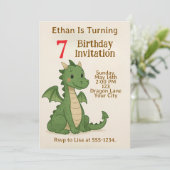 Dinosaur Birthday Invitation Einladung (Stehend Vorderseite)