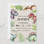 Dinosaur Birthday Invitation Einladung (Vorderseite)