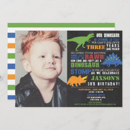 Dinosaur birthday invitations boy photo invitation einladung