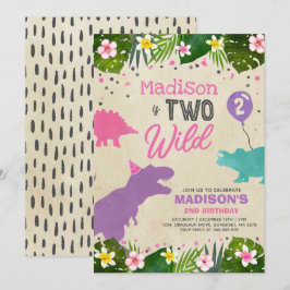 Dinosaur Birthday Invite Two Wild Dinosaur Party Einladung