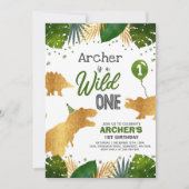 Dinosaur Birthday Invite Wild One Dinosaur Party Einladung (Vorderseite)
