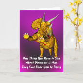 Dinosaur Birthday Karte (Gelbe Blume)