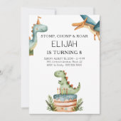 Dinosaur Birthday Kids Party Einladung (Vorderseite)