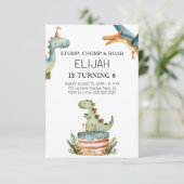 Dinosaur Birthday Kids Party Einladung (Stehend Vorderseite)