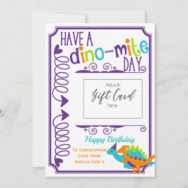 Dinosaur Birthday Money Gift Card Inhaber