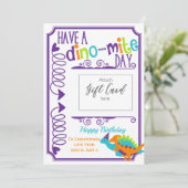Dinosaur Birthday Money Gift Card Inhaber (Stehend Vorderseite)