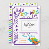 Dinosaur Birthday Money Gift Card Inhaber (Vorne/Hinten)
