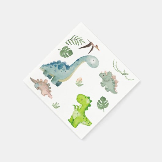 Dinosaur Birthday Napkins Serviette (Ecke)