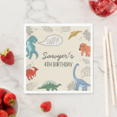 Dinosaur Birthday Paper Napkins Serviette (Beispiel)