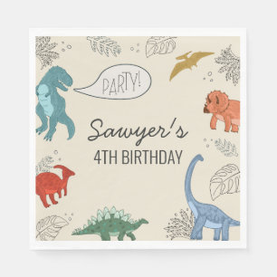 Dinosaur Birthday Paper Napkins Serviette