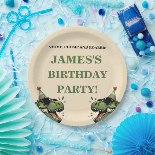 Dinosaur Birthday Paper Plate Kids Party Pappteller (Party)