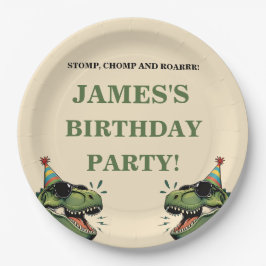 Dinosaur Birthday Paper Plate Kids Party Pappteller