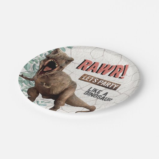 Dinosaur Birthday Pappteller (Schrägansicht)