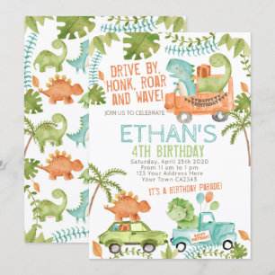 Dinosaur Birthday Parade Einladung