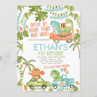 Dinosaur Birthday Parade Einladung