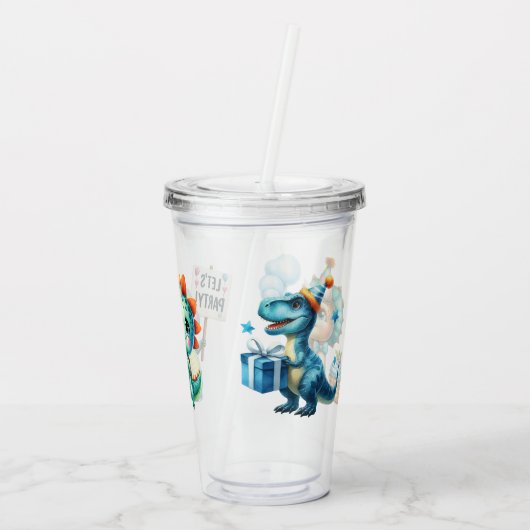 Dinosaur Birthday Party Acryltrinkbecher (Rückseite)