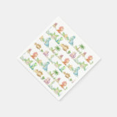 Dinosaur Birthday Party Baby Dusche Wasserfarbe Serviette (Ecke)