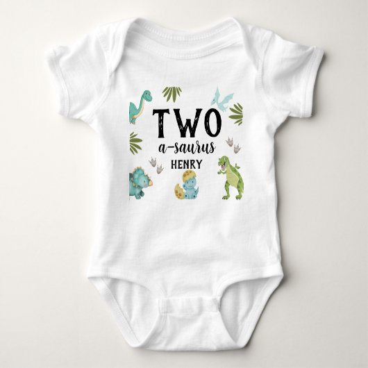 Dinosaur Birthday Party Baby Strampler (Vorderseite)
