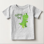 Dinosaur Birthday Party Baby T-shirt<br><div class="desc">Niedliche Dinosaurier Geburtstagsgestaltung ist ideal für Kleinkinder und Kinder, die T-Rex-Dinos Liebe! Der niedliche Cartoon hat ein albernes Gesicht und ist hier um zu feiern!</div>