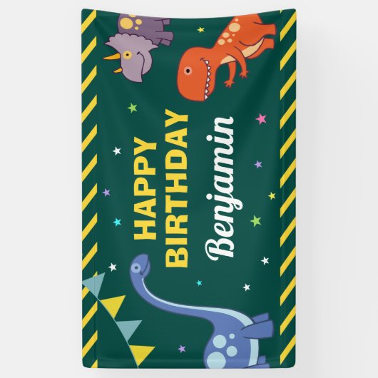 Dinosaur Birthday Party Banner (Vertikal)