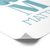 Dinosaur Birthday Party | Blue Triceratops Dino Poster (Ecke)