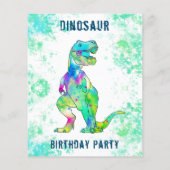 Dinosaur Birthday Party Budget Flyer (Hinten)