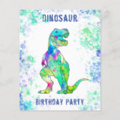 Dinosaur Birthday Party Budget Flyer (Hinten)