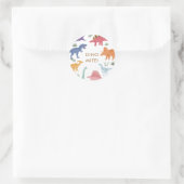 Dinosaur Birthday Party Classic Round Sticker (Tasche)