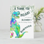 Dinosaur Birthday Party Danke (Stehend Vorderseite)