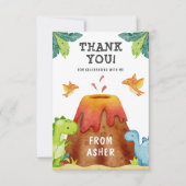 Dinosaur Birthday Party Danke Karte (Vorderseite)