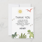 Dinosaur Birthday Party Dankeskarte (Vorderseite)