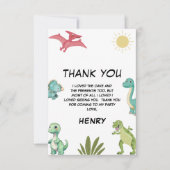 Dinosaur Birthday Party Dankeskarte (Vorderseite)