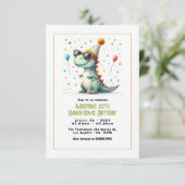 Dinosaur Birthday Party Einladung (Stehend Vorderseite)