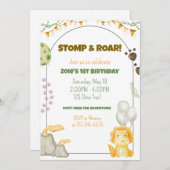 Dinosaur Birthday Party Einladung (Vorne/Hinten)
