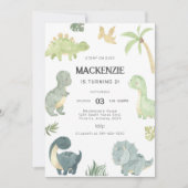 Dinosaur Birthday Party Einladung (Vorderseite)