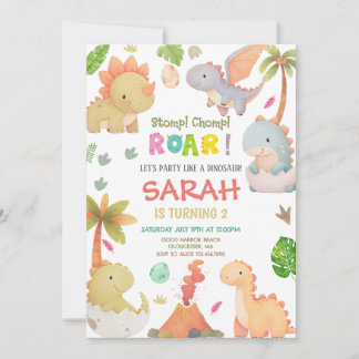 Dinosaur Birthday Party Einladung