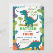 Dinosaur Birthday Party Einladung (Vorderseite)